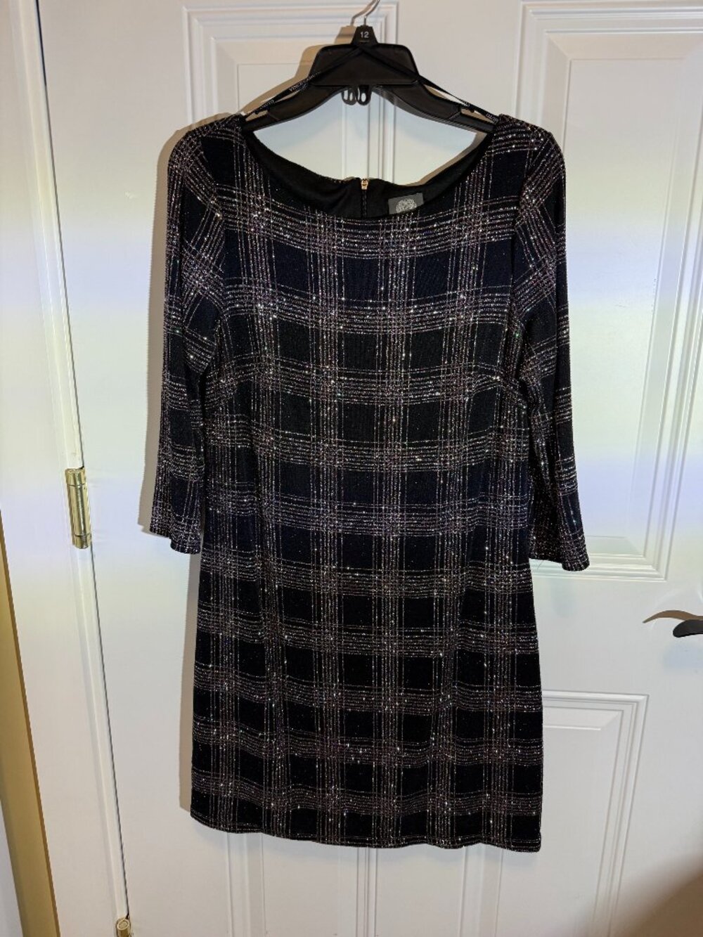 Black-Silver Plaid Dress